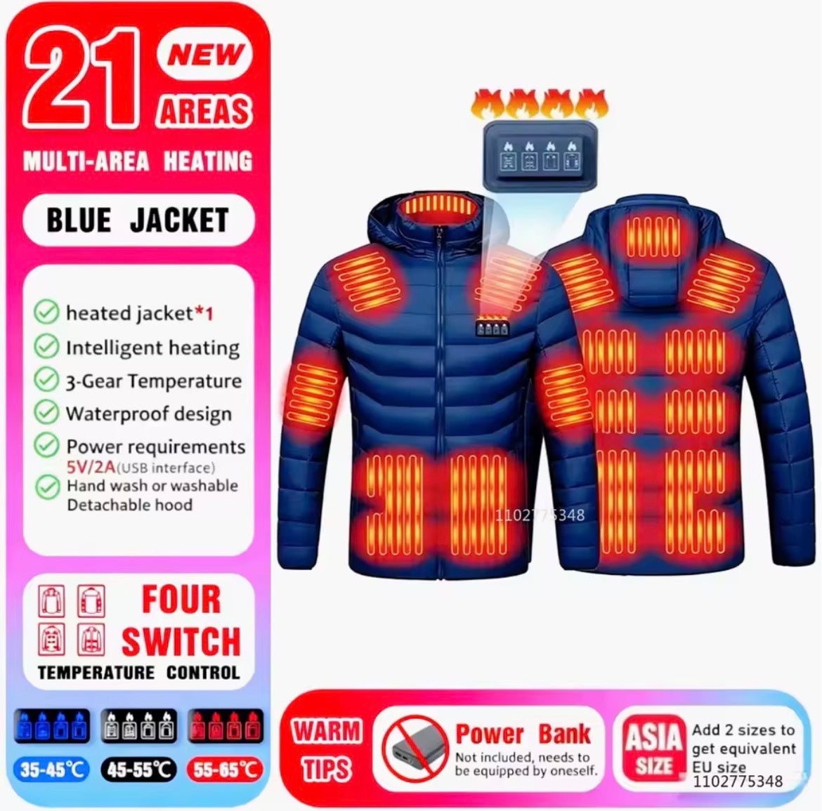 Veste Chauffante USB – Chaleur Instantanée 3 Niveaux | Homme & Femme