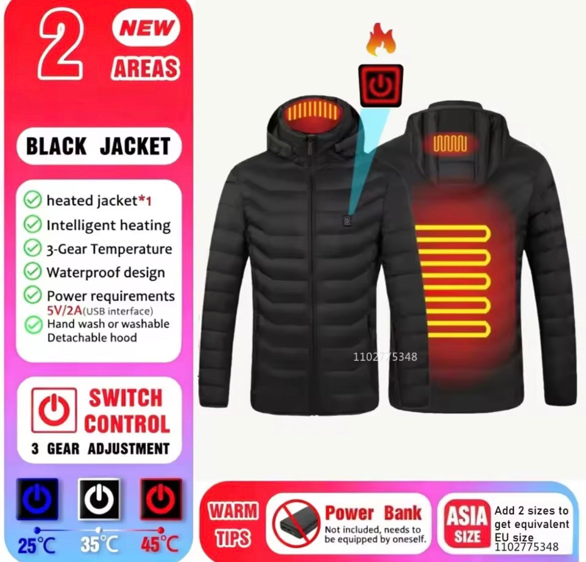 Veste Chauffante USB – Chaleur Instantanée 3 Niveaux | Homme & Femme