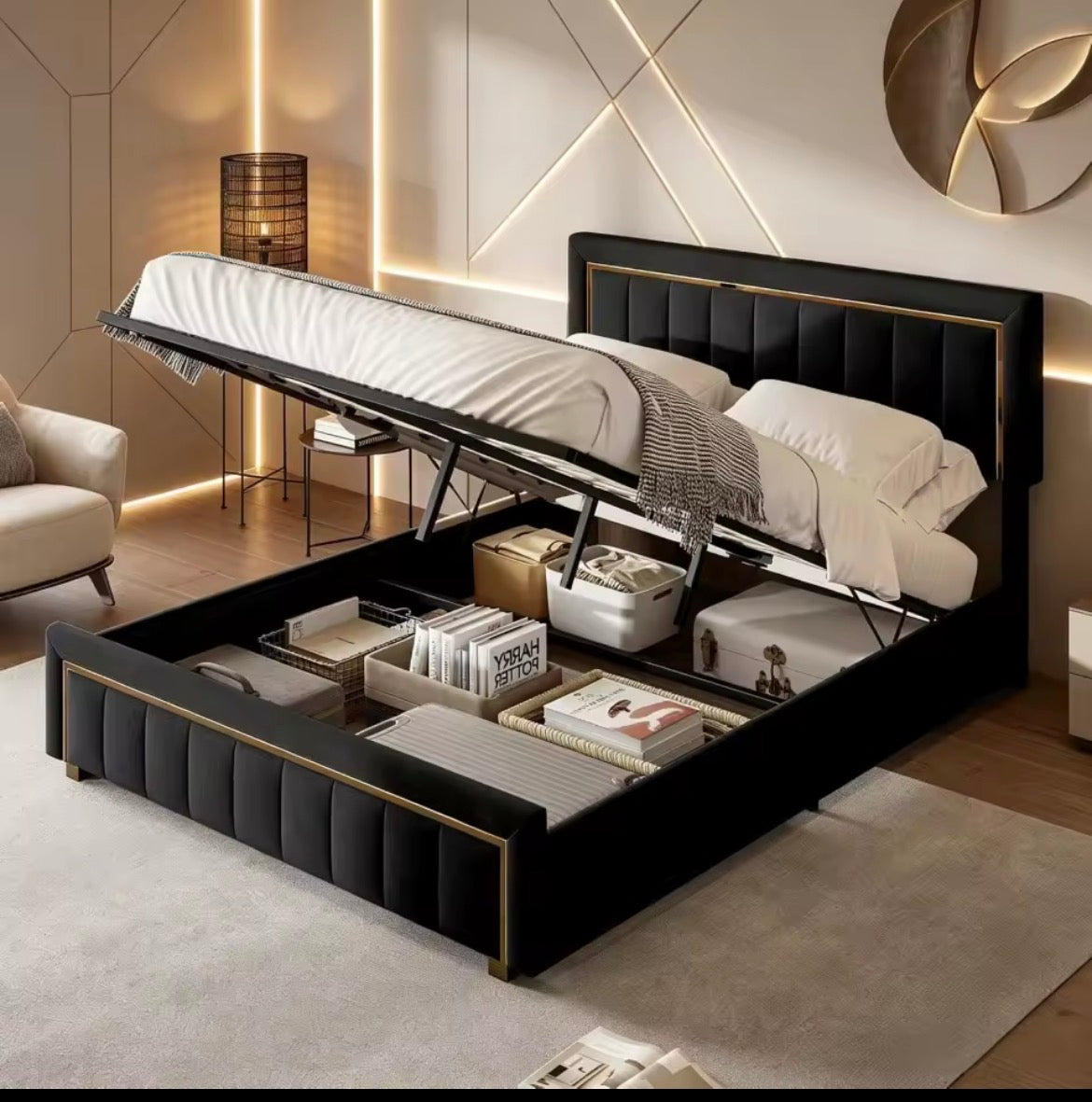 Lit Coffre avec Rangement XXL – Gain de Place Garanti | Livraison Rapide