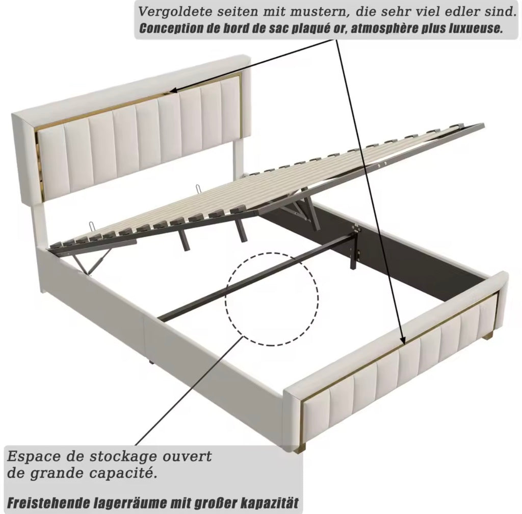 Lit Coffre avec Rangement XXL – Gain de Place Garanti | Livraison Rapide