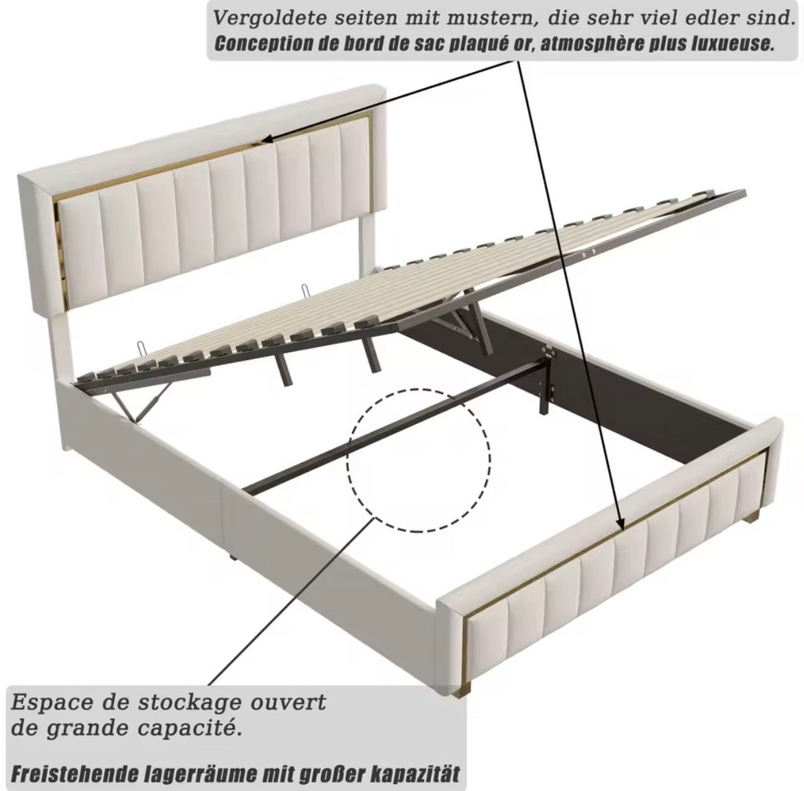 Lit Coffre avec Rangement XXL – Gain de Place Garanti | Livraison Rapide